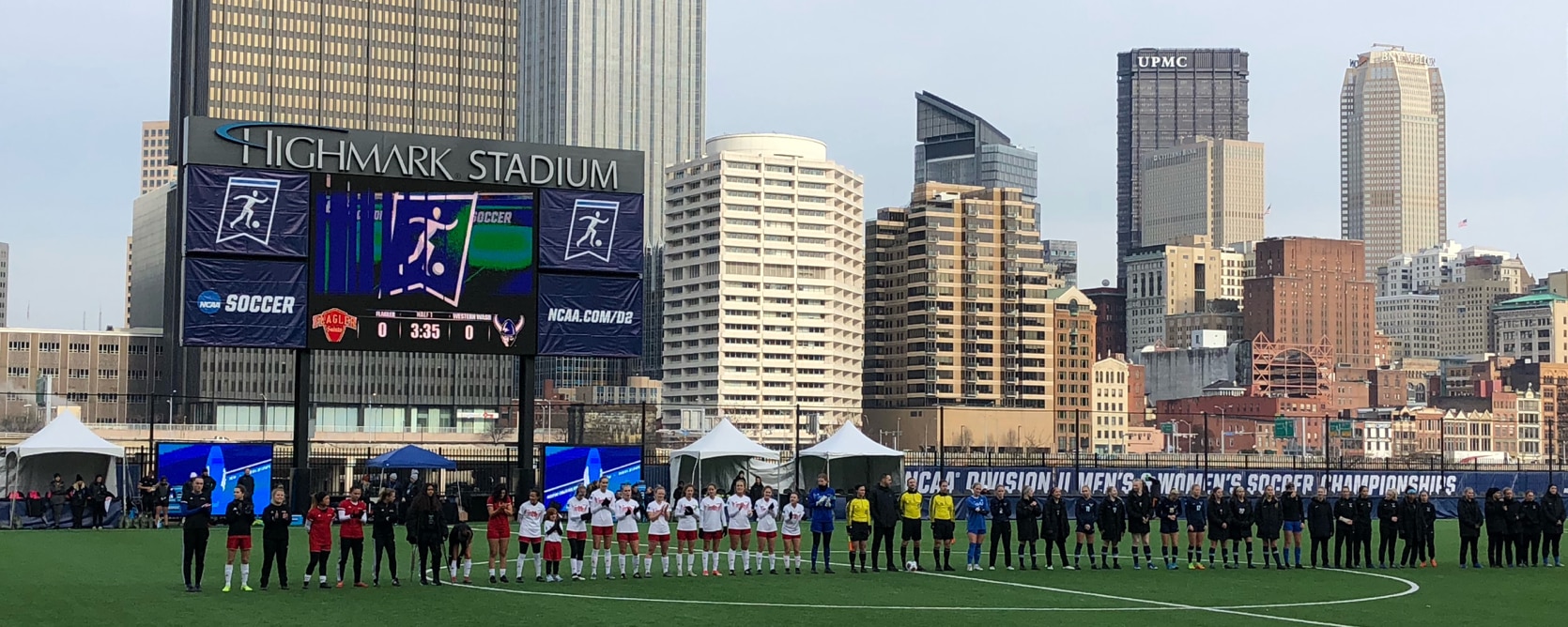 Flagler and WWU at the DII women's soccer championship.