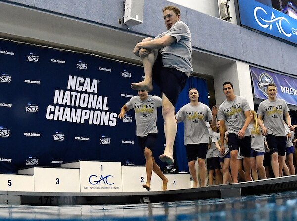 Queens (NC) has won the last four DII men's swimming and diving national championships.